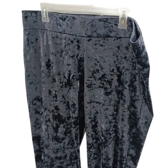 LOGO Lori Goldstein Womens Size XL Gray Velour Leggings Stretch Pull On Pants - Picture 3 of 7